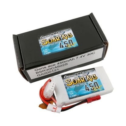 Picture of Gens Ace Soaring 450mAh 2S 7.4v 30C JST Plug XH Lipo Battery