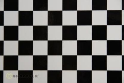 Picture of Oracover  43-010-071-002 iron-on film - width: 60 cm - length: 2 m White - Black Checkers