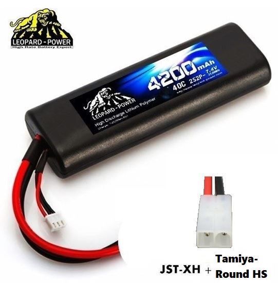 Picture of Leopard Power 2s 7.4v 4200mah 40c Lipo Battery with Tamiya- Round HS