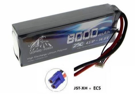 Picture of Leopard Power 4s 14.8v 8000mah 25c Lipo Battery EC5