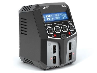 Picture of SkyRC T100 SK-100162 Dual Battery Charger 50W x 2, 2-4 Cells