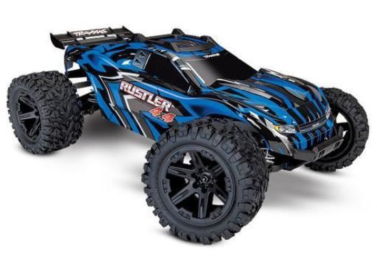 Picture of Traxxas 67064-1Blue Rustler 4x4 Brushed: 1/10 4WD Stadium-Course Truck w/TQ 2.4GHz Radio system-Blue
