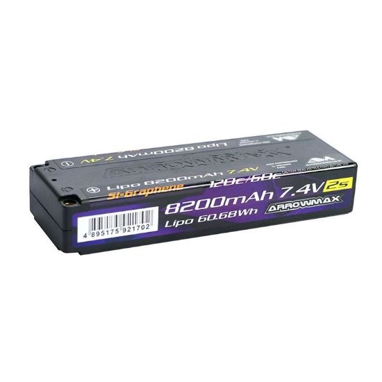Picture of Arrowmax AM-700105 AM  8200mAh 2S TC - 7.4V 120C Lipo 5mm Plug 320g (Graphene Pro)