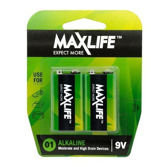Picture of Maxlife BAT9V-A2  9V Alkaline Battery 2 Pack