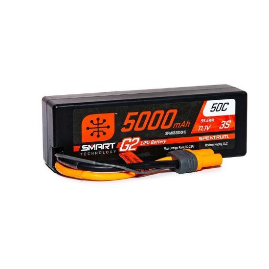 Picture of Spektrum SPMX53S50H5 5000mAh 3S 11.1V Smart G2 LiPo 50C Hard Case; IC5