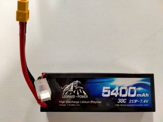 Picture of Leopard Power 2s 7.4v 5400mah 30c Lipo Battery Hard Shell Standard with XT60 plug