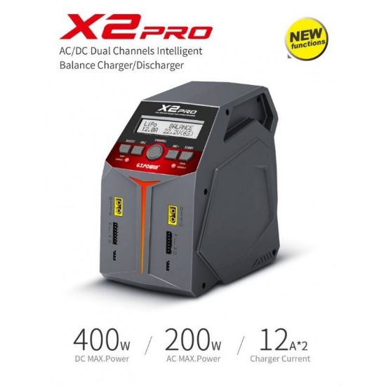 Picture of GT Power GT-X2PRO-V2 X2 Pro V2 Dual Channel Smart Charger. 2x100W or 1x200w AC/DC