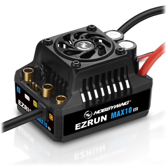 Picture of Hobbywing 30102603 Ezrun MAX10 G2 ESC Sensorless 140 Amp, 2-4s LiPo, BCE 5A