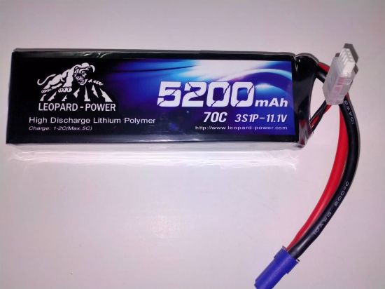 Picture of Leopard Power 3s 11.1v 5200mah 50C EC5 Softcase Lipo Battery 
