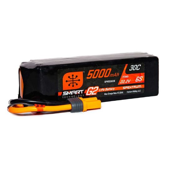 Picture of Spektrum SPMX56S30 5000mAh 6S 22.2V Smart G2 LiPo 30C; IC5