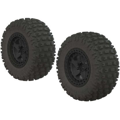 Picture of Arrma AR550042/ARAC9630  Fortress SC Tire Set Glued Black (2) Senton Mega 4x4 and BLX