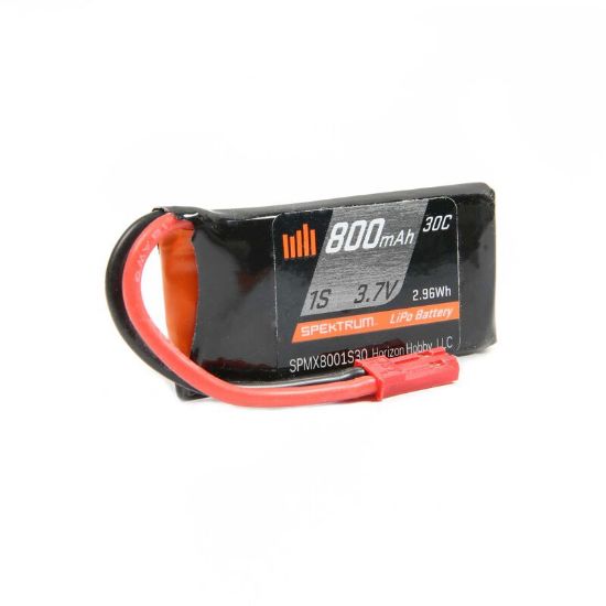 Picture of Spektrum SPMX8001S30 800mAh 1S 3.7V 30C LiPo Battery; JST