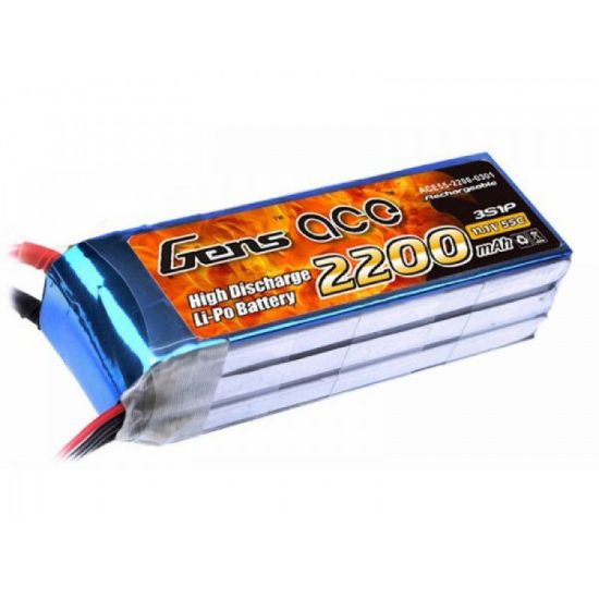 Picture of Gens Ace 2200mAh, 11.1V, 3S1P, 45C, With EC3 