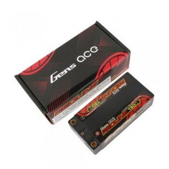 Picture of Gens Ace Redline HV 6000mAh 2S 7.6v 130C Shorty Lipo Battery 5mm Bullet 220g 96x46x25mm