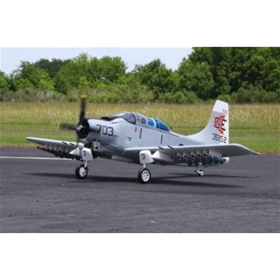 Picture of Seagull  LH369GREY-INDENT 2026 Double Seat AD-5/A-1E Skyraider 86" wingspan, 35-60cc "Grey" without Retracts, Matte Finish