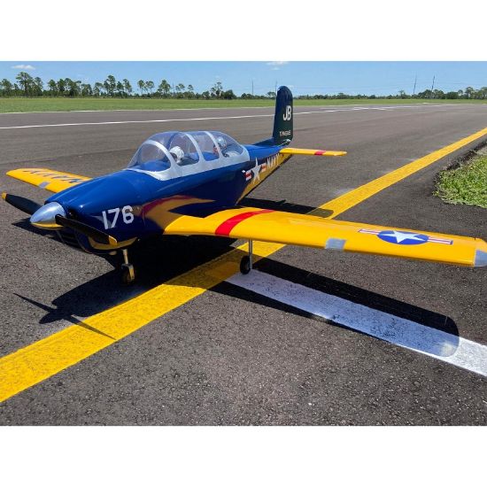Picture of Seagull SEA240NG-INDENT 2024 BLUE Navy Turbo Mentor 74.8" wingspan 26cc, PU ruber wheel (included ER-120 84°Retracts & 100° Nose Retract)