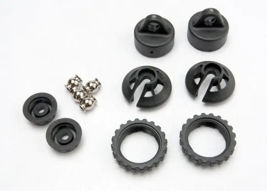 Picture of Traxxas 5465 - Caps and spring retainers, GTR shock (upper cap (2)/ hollow balls (2)/ bottom cap (2)/ upper retainer (2)/ lower retainer (2)) TRX5465