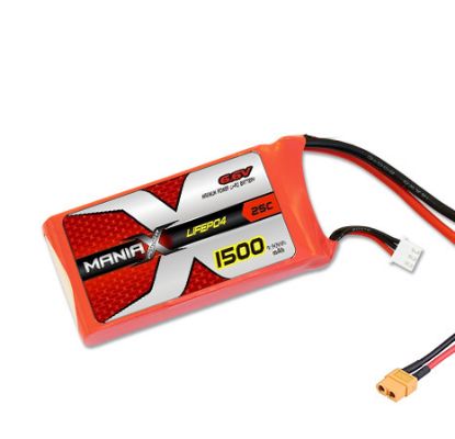 Picture of ManiaX Power MX1500-2SL4-25-Fut 2S 6.6V 1500mAh 25/50C LiFePO4 Battery Futaba Plug