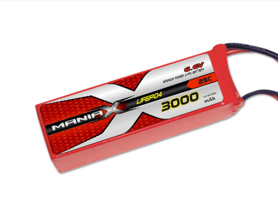 Picture of ManiaX MX3000-2SL4-25-Fut 2S 6.6V 3000mAh 25C LiFePO4 with Futaba Plug