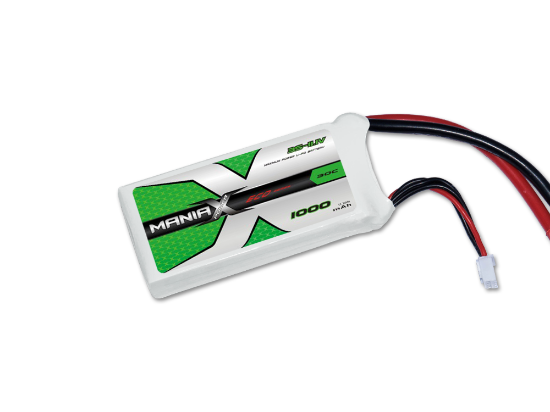 Picture of ManiaX MX-3S-1000-30-JST 3S 11.1V 1000mAh 30C Lipo Battery JST