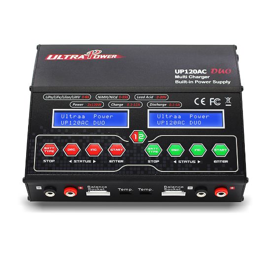 Picture of Ultra Power UP120AC Duo Dual Port (2x 12Amps, 2x 120Watts) AC/DC Multicharger