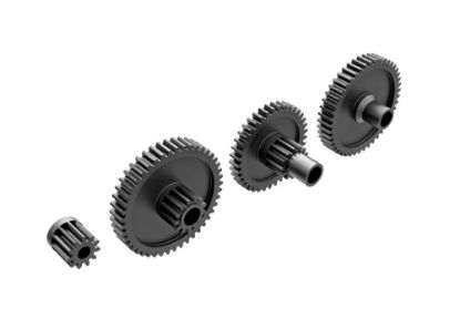 Picture of Traxxas 9776R Gear set, transmission, low range (crawl) (40.3:1 reduction ratio)/ pinion gear, 11-tooth