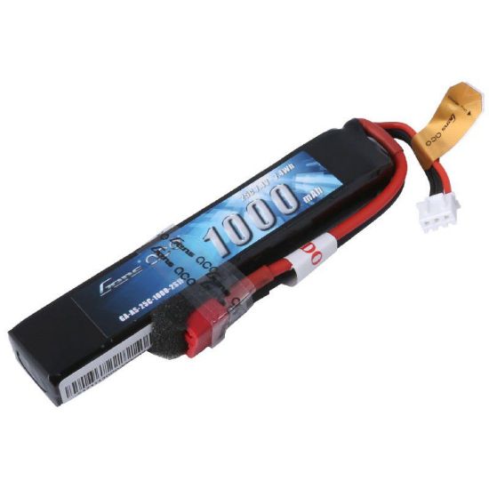 Picture of Gens Ace GA1000-2S25-AS 2S 7.4v 1000mAh 25C Airsoft Gun Lipo Battery 56g, T-Plug/Deans