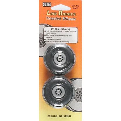 Picture of Du-Bro 200T 2" Dia. Treaded Low Bounce Wheels (2)