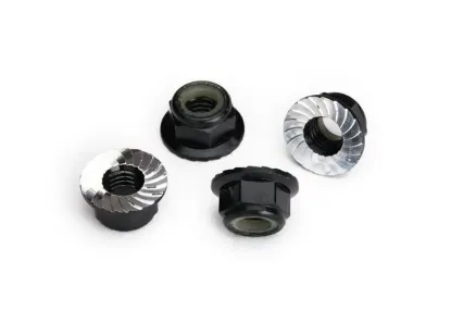 Picture of Traxxas 8447A Nuts 5mm Flanged Nylon Locking (Aluminum Black-Anodized Serrated) (4)