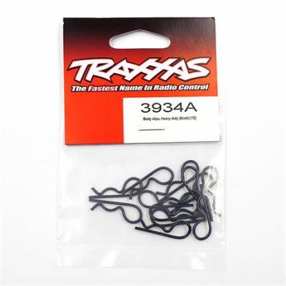 Picture of Traxxas 3934A - Body clips, heavy duty (12) Black