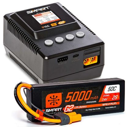 Picture of Spektrum SPMXPSS200 Smart Powerstage 2S Surface Bundle: G2 5000mAh 2S LiPo IC5 & S155 Charger 