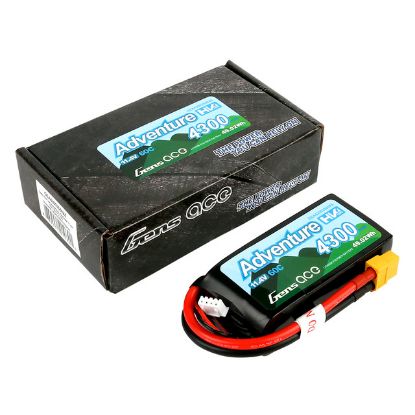Picture of Gens Ace GA4300-3S60-HV Adventure HV Shorty 4300mAh 3S1P 11.4V 60C Lipo Battery with XT60 Plug