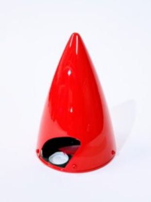 Picture of Pilot RC 100108011 3" Red Alloy Spinner with Carbon Backplate - Laser 73"