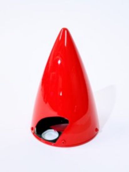 Picture of Pilot RC 100108011 3" Red Alloy Spinner with Carbon Backplate - Laser 73"