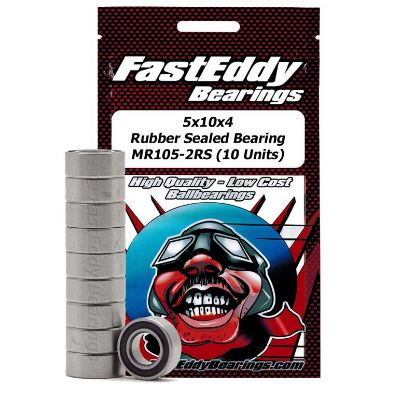 Picture of FastEddy Bearings TFE275 5x10x4 Rubber Sealed Bearing MR105-2RS (10 Units) 