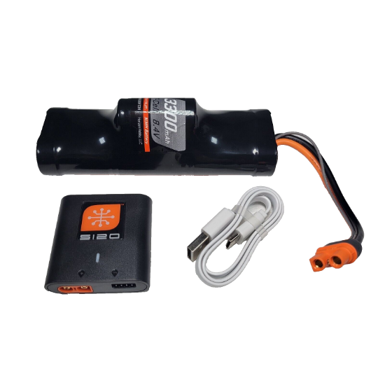 Picture of Spektrum NiMh Combo- S120 & 3300mAh 7-Cell 8.4V Smart NiMH Hump Battery; IC3