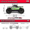 Picture of Arrma ARA4202V4T1 1/10 GRANITE MEGA 665 4X4 RTR Brushed Monster Truck, Green (Requires Battery and Charger)