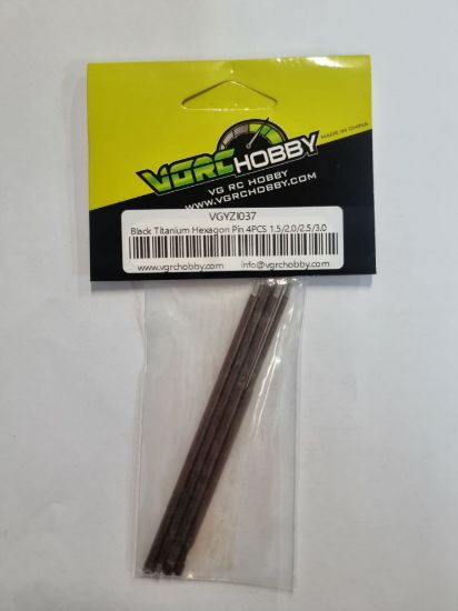 Picture of VG RC Hobby VGYZI037 Black Titanium Metal Hex Driver Tool Tip Replacement 1.5, 2.0, 2.5, 3.0 (4pcs) 