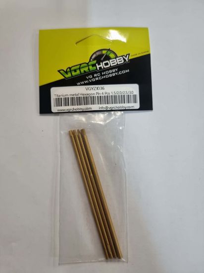 Picture of VG RC Hobby VGYZI036 Titanium Metal Hex Driver Tool Tip Replacement 1.5, 2.0, 2.5, 3.0 (4pcs) 