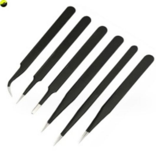 Picture of VGRC Hobby VGRCTOOL076B Stainless Steel Repair Tweezers (6pcs)