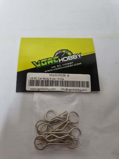 Picture of VGRC Hobby VGLFOP028-8 1/8 RC Car Body Pins/Clips Silver (10pcs)