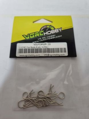 Picture of VGRC Hobby VGLFOP028-10 1/10 RC Car Body Pins/Clips Silver (10pcs)