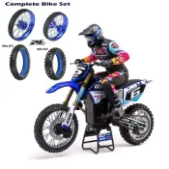 Picture of LOSI/TLR LOS06000T2-COMBO 1/4 Promoto-MX Motorcycle RTR, Club MX Blue PLUS 1/4 Pro-Spec Aluminum V2 Bead Complete Bike F/R Wheel/MX33 Tire Combo Set Unmounted