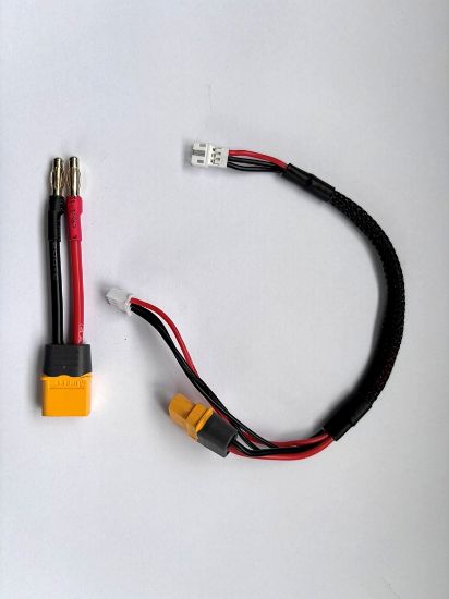 Picture of RCPRO RCP-BM013-V2 Balance charge plug adapter for Eflite/Spektrum PH/UMX 2S 7.4v Battery, XT60 Charger plug 200mm Long With Braid and Glued Shirk. Include XT60 to 4mm Bullet adapter