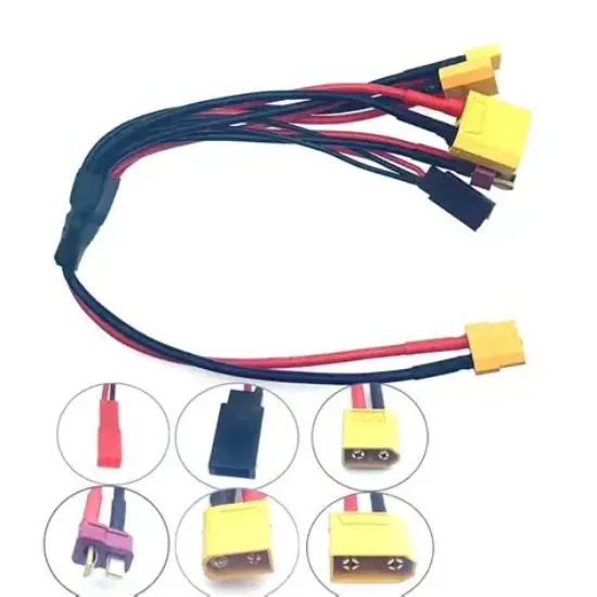 Picture of VGRC Hobby VGLFOPO4501 6 IN 1 CHARGE LEAD To XT60 6-Socket Multi-Function Charging Cable