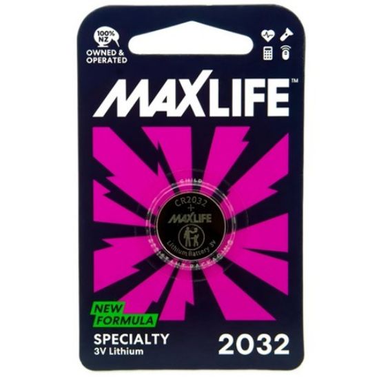 Picture of Maxlife BAT2032 CR2032 Lithium 3.0V Button Cell