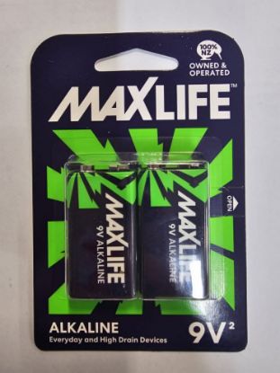 Picture of Maxlife BAT9V-A2  9V Alkaline Battery 2 Pack