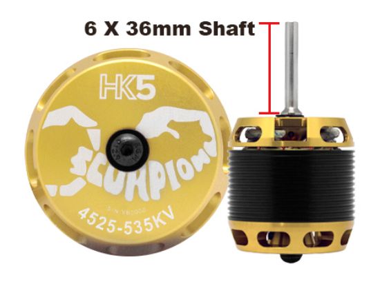 Picture of Scorpion HK5-4525-535kv HK5 - Series Brushless Helicopter Motor- (6 x 36mm shaft)