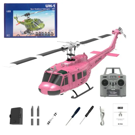 Picture of RC ERA C032 UH-1 Huey 6CH Gyro Stabilized RC Helicopter RTF (Pink)