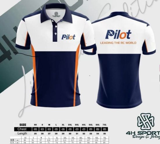 Picture of Pilot-RC Blue White T-shirt/Polo Shirt- M